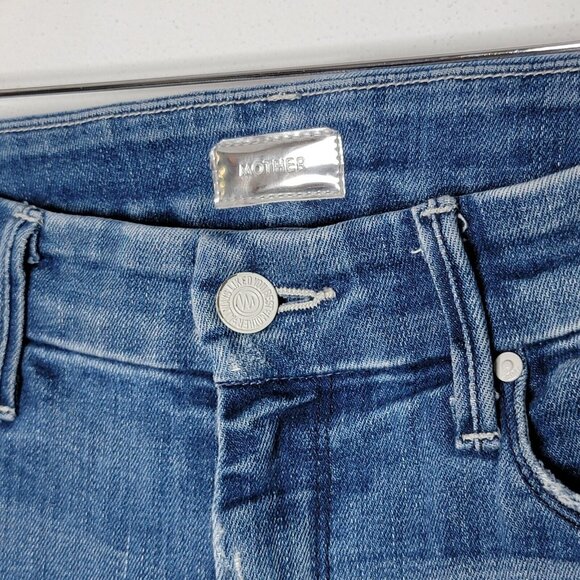 Mother Size 26 The Looker Graffiti Girl Distressed / Destroyed Skinny Blue Jeans - Picture 6 of 9